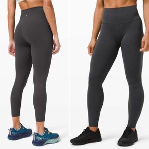 Lululemon Heathered Graphite Grey Wunder Train 25”